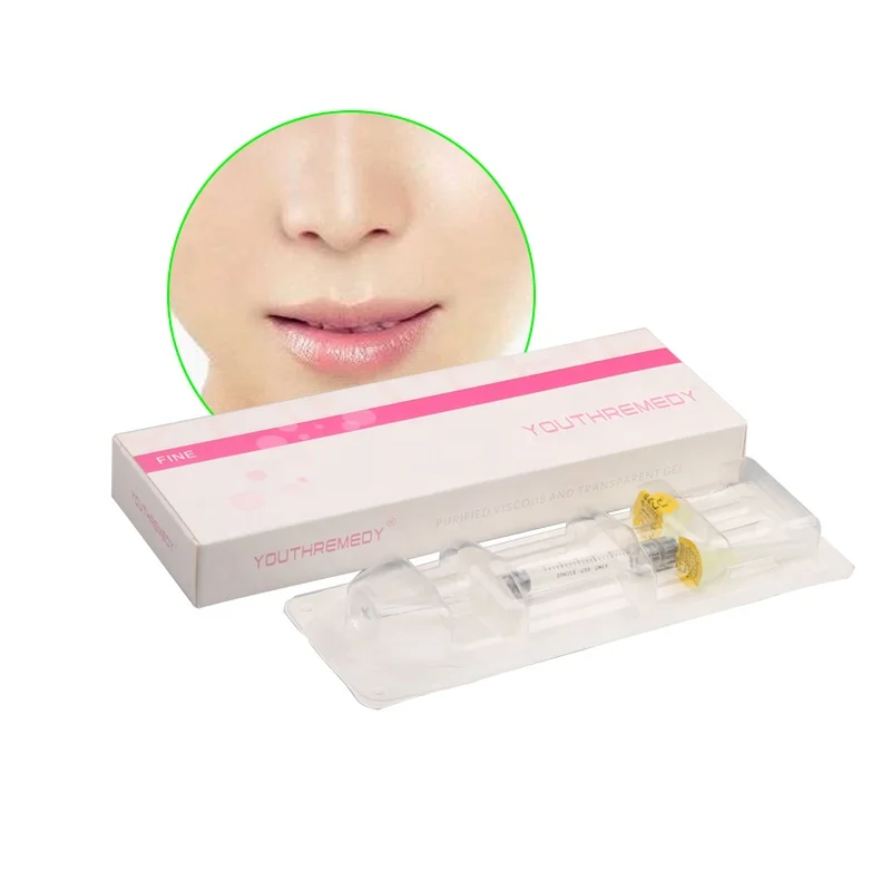 

2ml cross-linked collagen gel ha injectable filler hyaluronic acid dermal filler injection for nose lip, Transparent