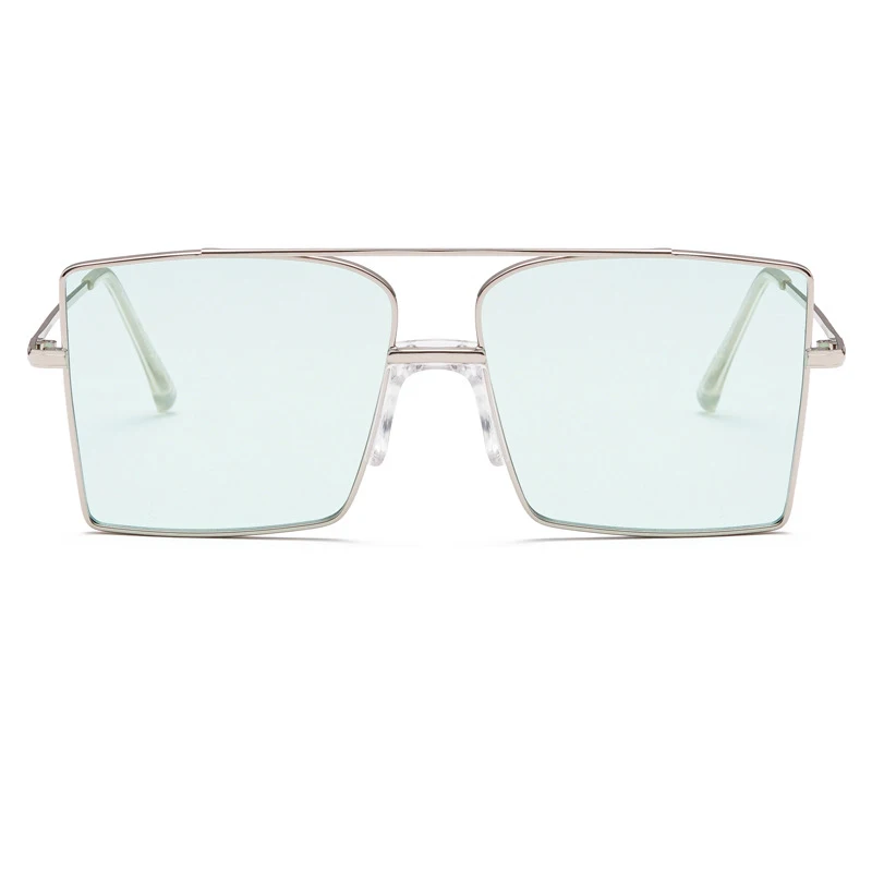 

2021 Trendy Candy Color Lens Sun Glasses Metal Large Square Personality Women Big Frame Sunglasses, Custom colors