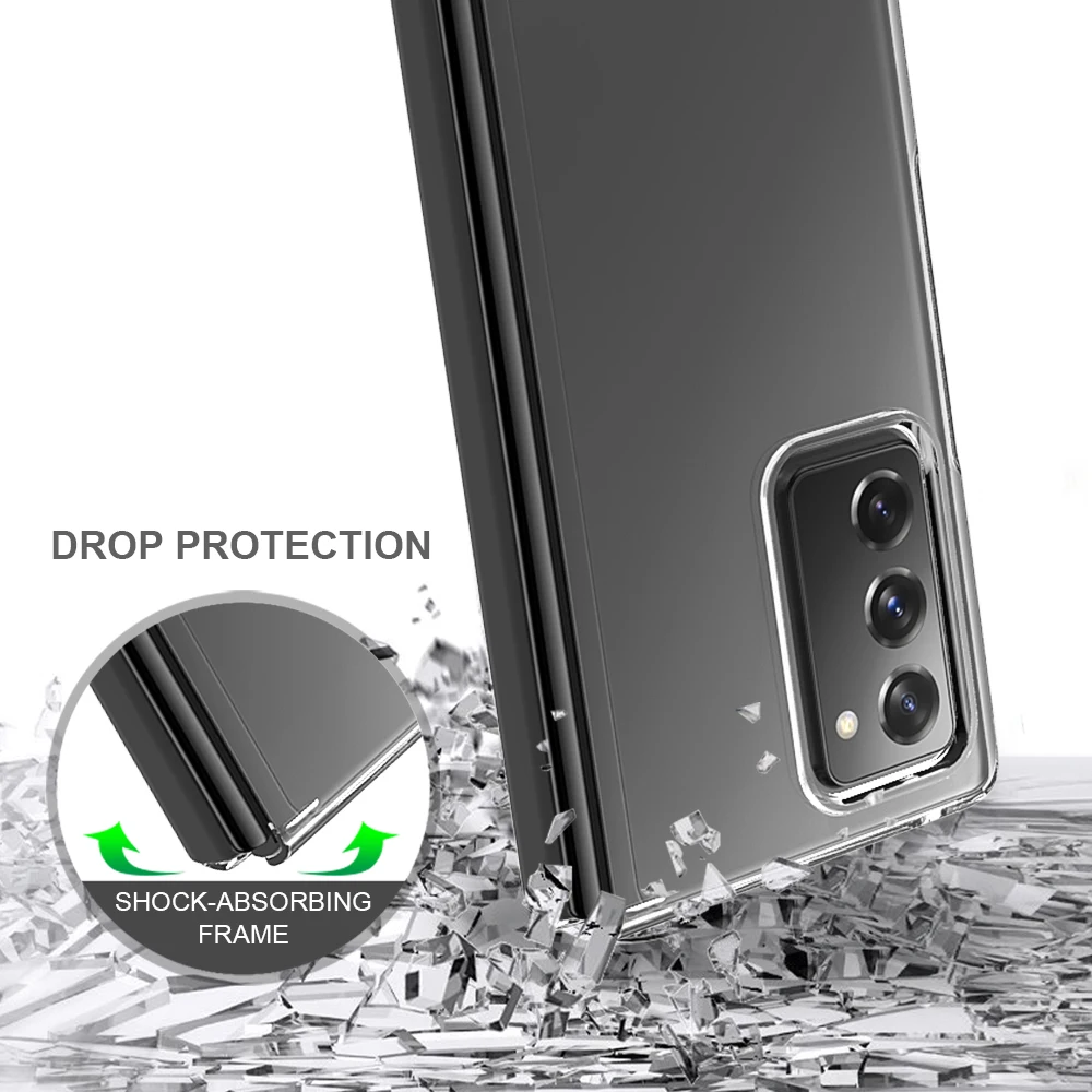 

2 IN 1 Phone Case For Samsung Galaxy Z Fold 2 5G Transparent Case PC+TPU Mobile Cover Case For Galaxy Z Fold2 5G