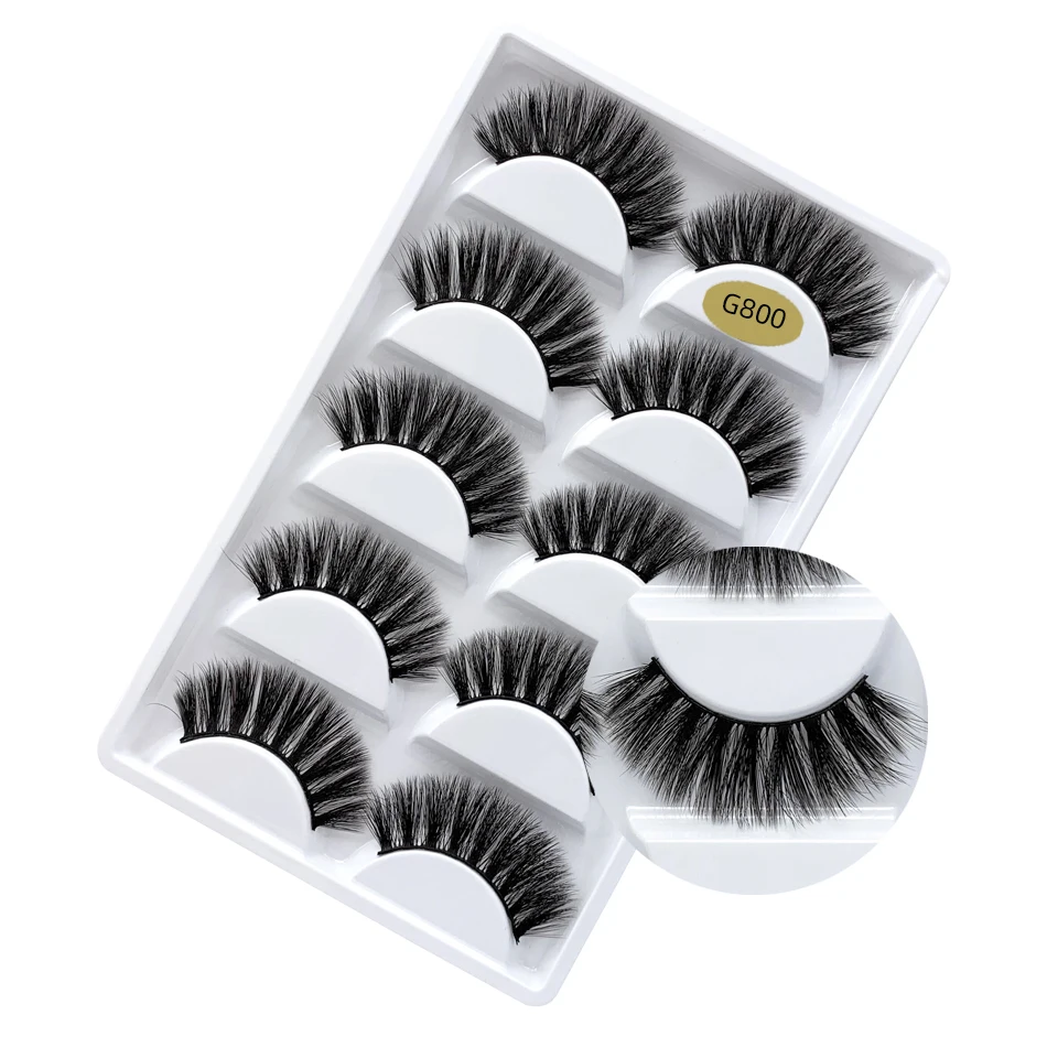 

faux mink eyelashes 5pair 3d mink false eyelashes silk lashes Unilever siberian mink eyelashes vendor with custom private label