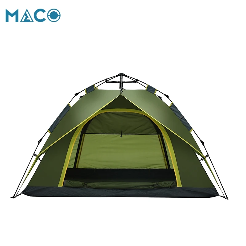 

waterproof tents camping outdoor 5-8 People big family iron tube hydraulic quick automatic camping tent, Green/blue
