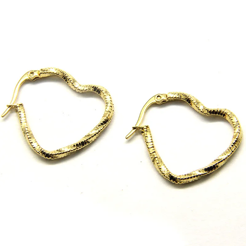 

Wholesale Factory Price 30mm 40mm 50mm Available Stainless Steel Heart Clip On Earrings Big Heart Clip On Earrings