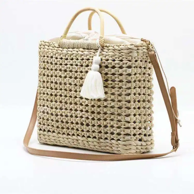 

Low-cost wholesale women's straw braided handbags tote bag summer bag beach bag natural chic, According to customer's requirements