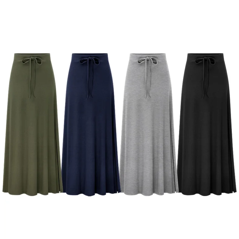 

Women's Plus Size Hip Wrap Skirt Split Skirt Long Dress, White