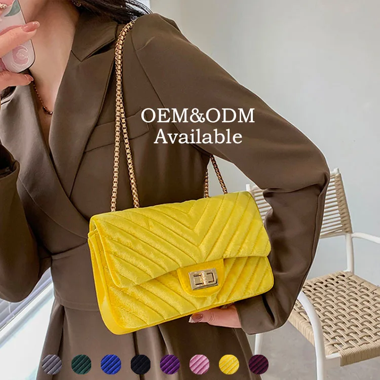 

AZB532 2022 Velvet Handbags Women Purses And Handbags Crossbody Chain Shoulder Strap Bags Women Handbags Ladies Shoulder, Many colors customized