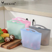 

A New 2020 Trending Product Eco-Friendly 1000Ml 1500NL Travel Reusable Silicone Food Storage Bag Set pouch pocket sack poke