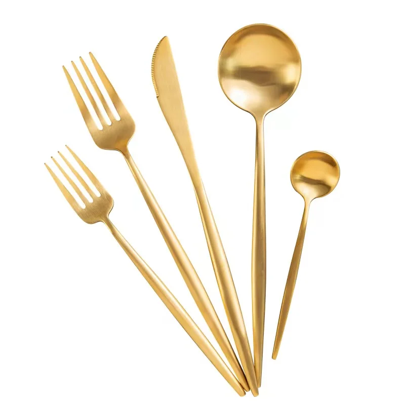 

High Quality Gold 18/10 Stainless Steel Cutlery Set for Wedding Gift