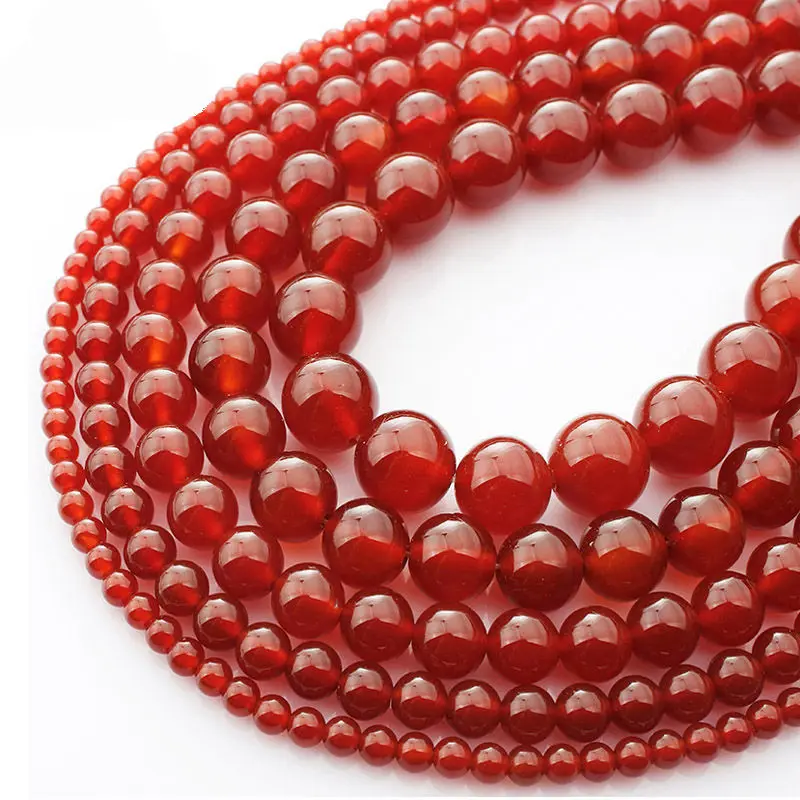 

6 8 10 mm Red Carnelian Agates Round Gem Beads Carnelian Loose Beads For Jewelry Making Natural Red Agate Gem Stones Beads