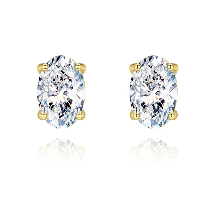 SP High Quality Cute Dainty Minimalist 925 Sterling Silver Diamond Stud Earrings