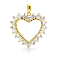 

New Design Plated Necklace Love Heart Diamond Jewellery 24K Gold Pendant