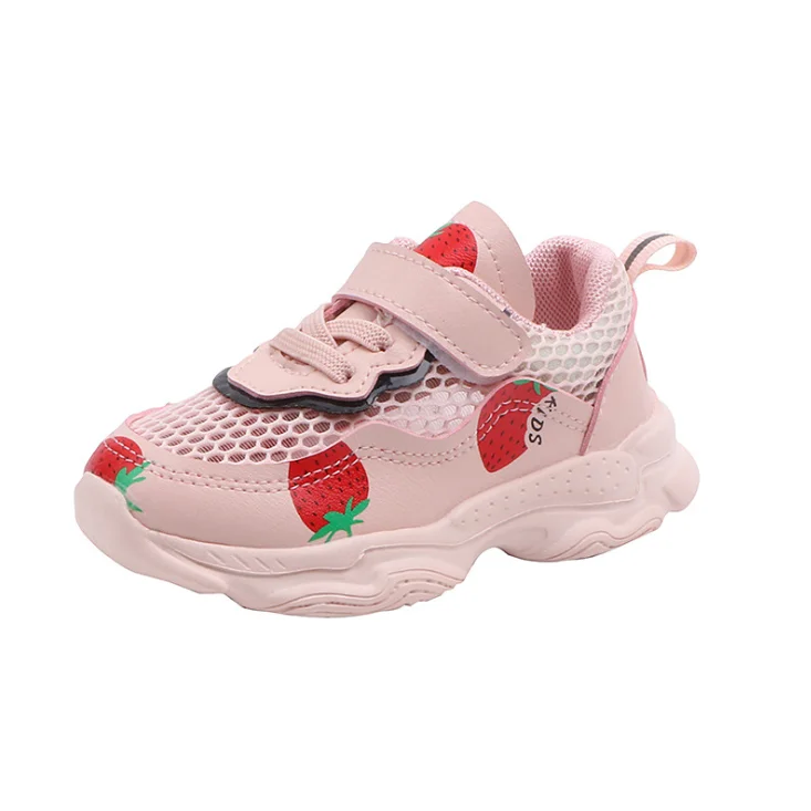 

New style comfortable rubber sole sneakers running sports children shoes, Pink/white