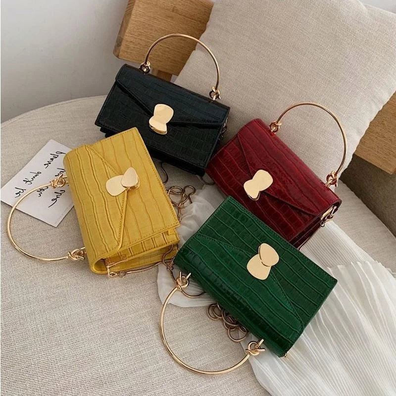 

2021 handbags for women crocodile pattern small square bags women handbags ladies designer handbags for women luxury purses