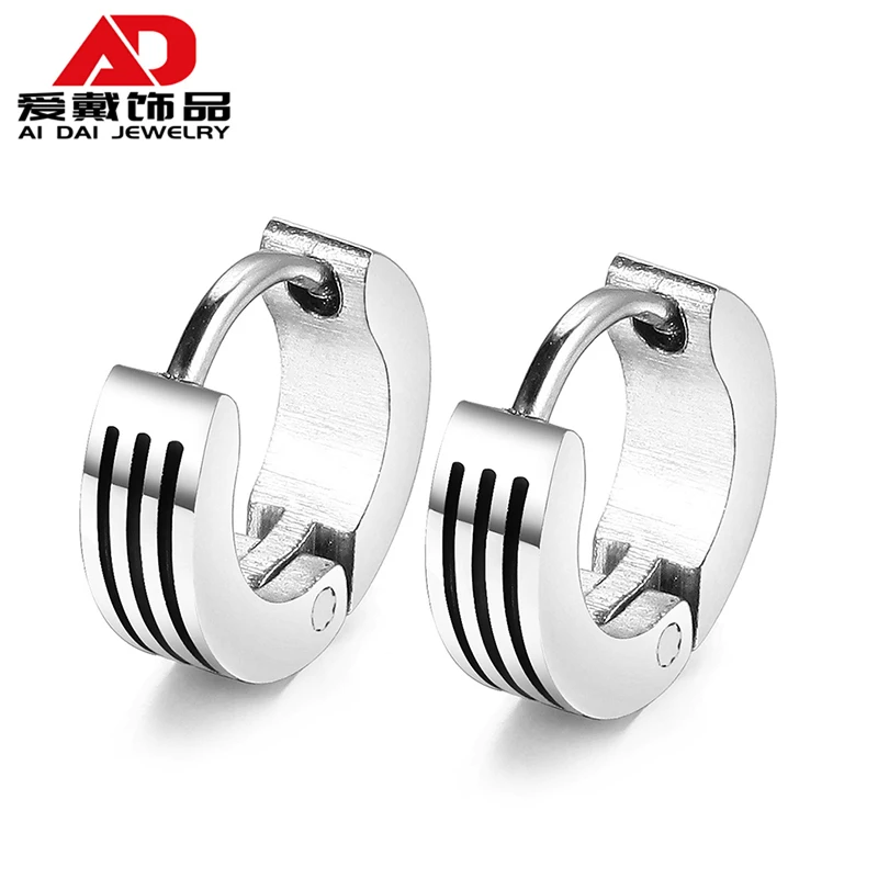 

Men and women earrings new trend titanium steel earrings ins temperament female ear clip stainless steel jewelry double-sided ea