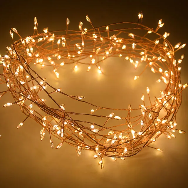 10M300LED Copper Wire Warm White Firework Rice Light for Christmas Decoration Outdoor