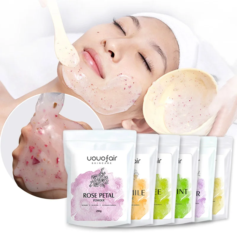 

private label custom logo face care jellymask hydrojelly rose whitening peel off facial powder hydro jelly mask