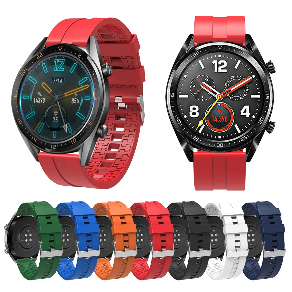 

22mm Wrist Silicone Strap Band for Huawei Watch GT GT2 46mm Honor Magic 2 Amazfit GTR 47mm Smartwatch Band