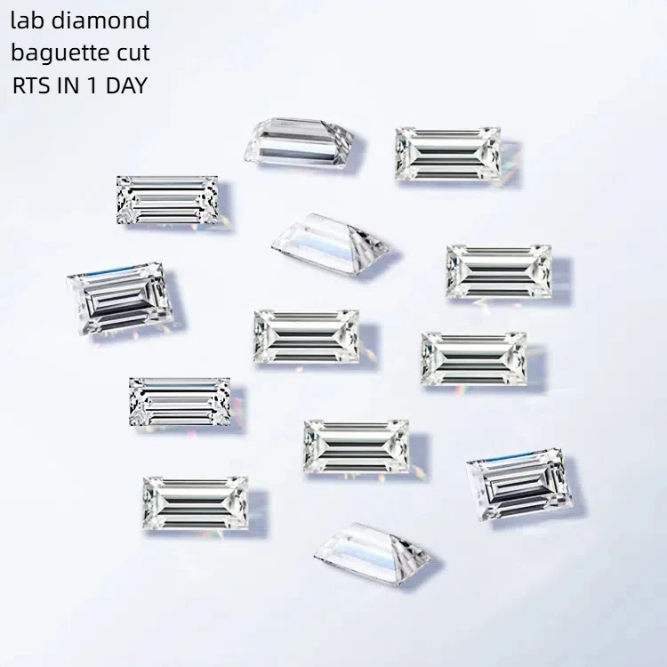 Starsgem 0.02carat-0.5carat Baguette Shape White Color VvS Diamant 0.3carat Fancy Baguette Cut Hpht Lab Diamond