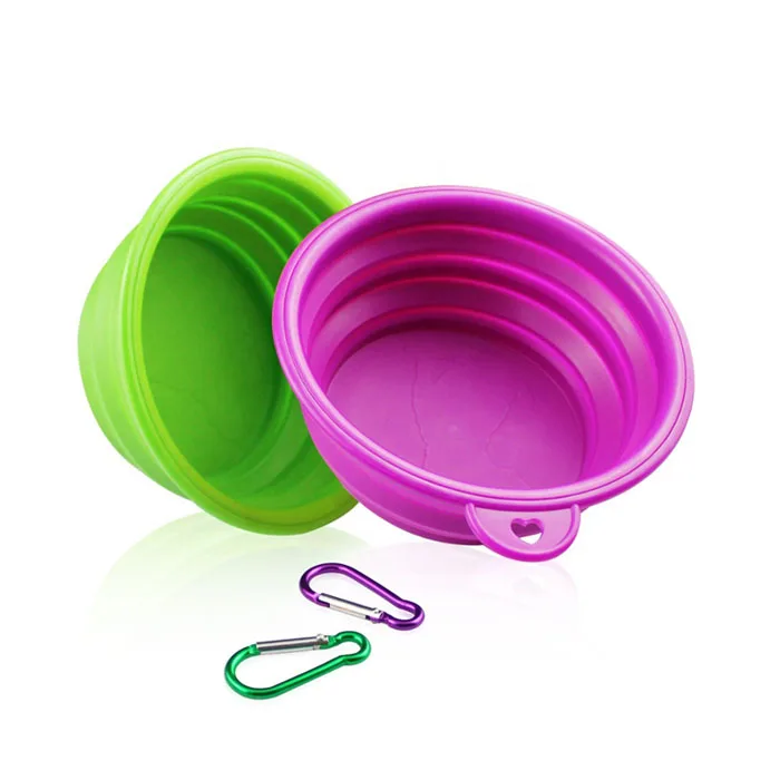 

hot sell amazon Collapsible Dog Bowl Foldable Expandable Cup Dish for Pet Cat Food Water Feeding Portable Travel Bowl, Blue, green, red, yellow,and any color