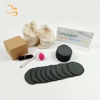 

Eco-friendly 3Layers 8cm Bamboo Charcoal Reusable Makeup Pads Soft Circular Cleaning Pads