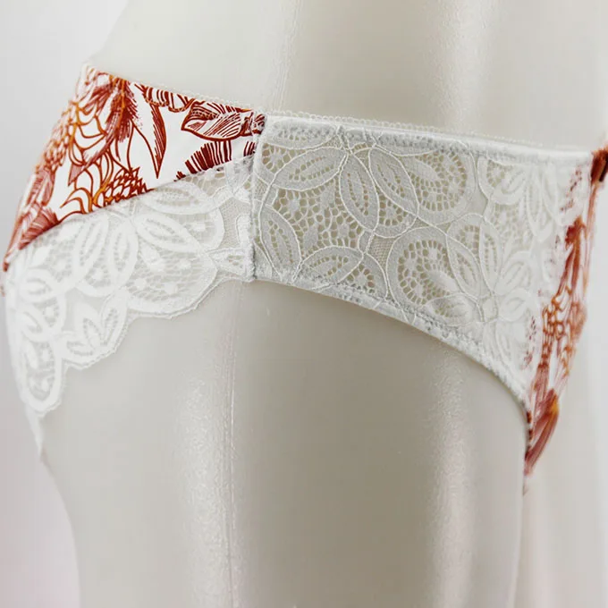 

Women Lingerie 2021 Sexy Lace Panties Underwear Transparent S Ultra Thin G-string lace trim color matching with the print