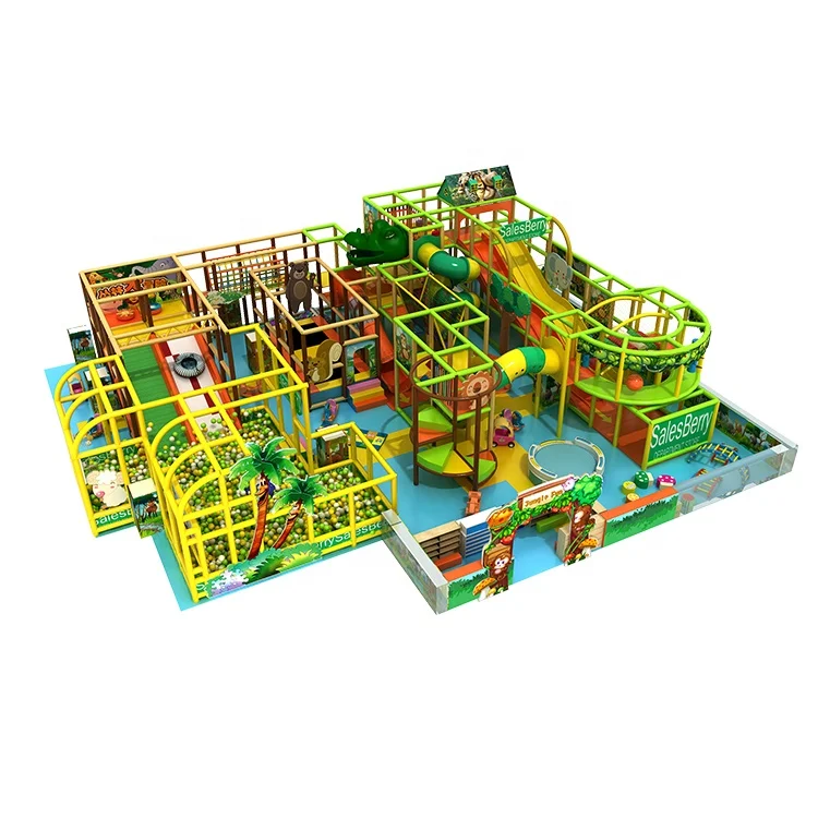 

China brand naughty castle children's play mazes plastic slide adventure amusement soft indoor playground