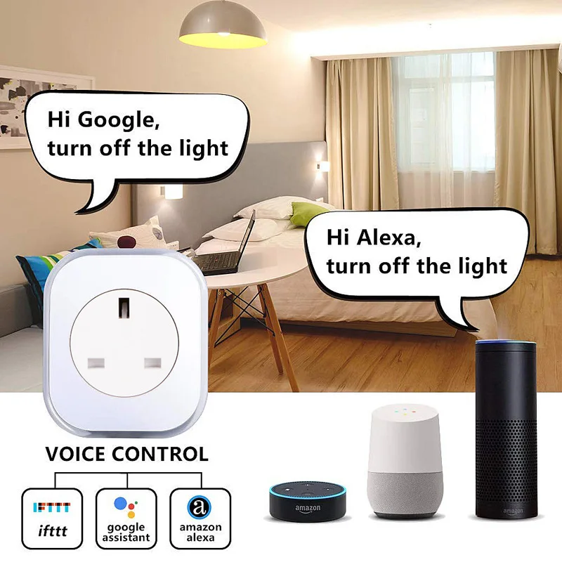 Smart Home Power Socket EU Plug 1 USB Port Adapter Power App Control with Google Assistant Amazon Alexa Voice Control  Sockets