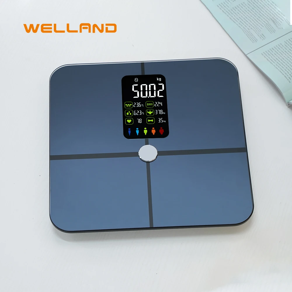 

Welland Big VA Screen BMI Analyzer Electronic Smart Body Fat Weighing Scale