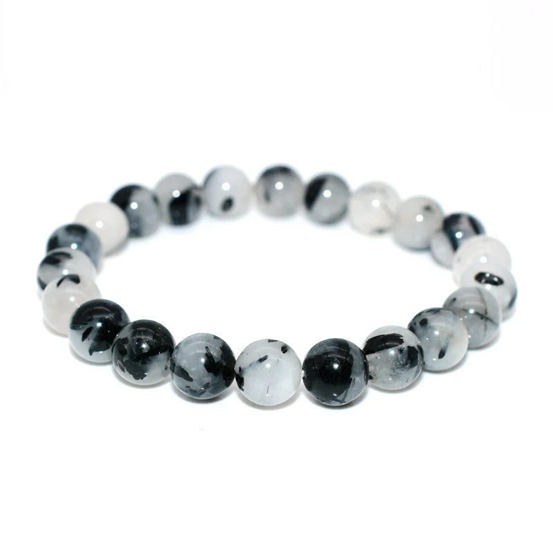 

Trade Insurance High Grade 6/8/10/12MM Natural Black Hair Rutilated Quartz Bracelet