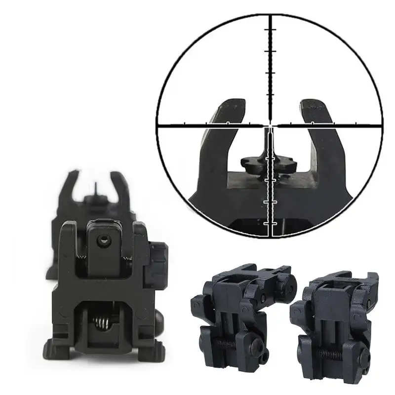 

1 Pair Tactical Folding Front Rear Sight Flip Up Backup Sights BuiS Set Tactical Hunting Optical Collimator Sight Accessories