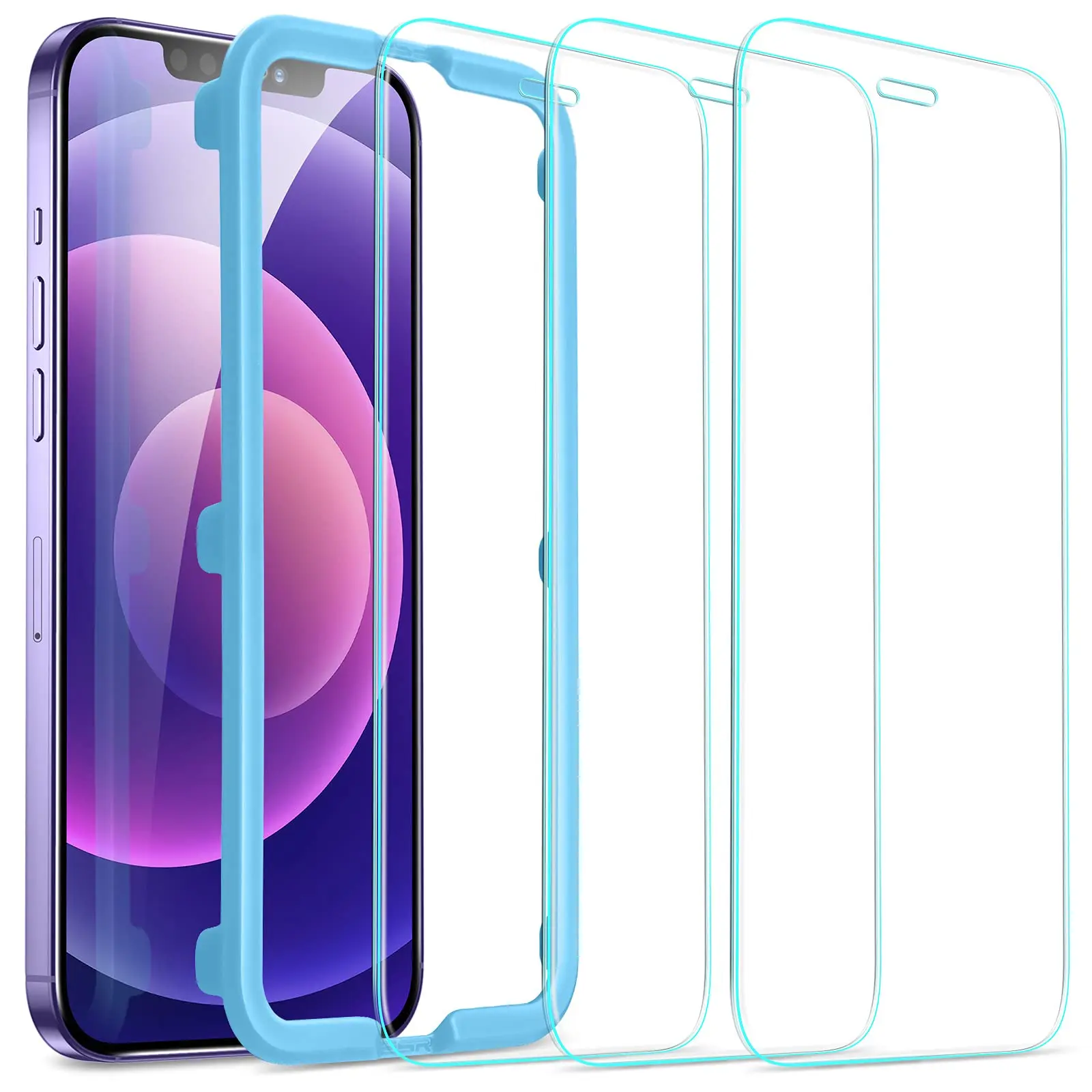

3-Pack Easy Installation Frame Case-Friendly HD Clear 9H Hardness Bubble Free Anti-Scratch Tempered-Glass Screen Protector, High transparent