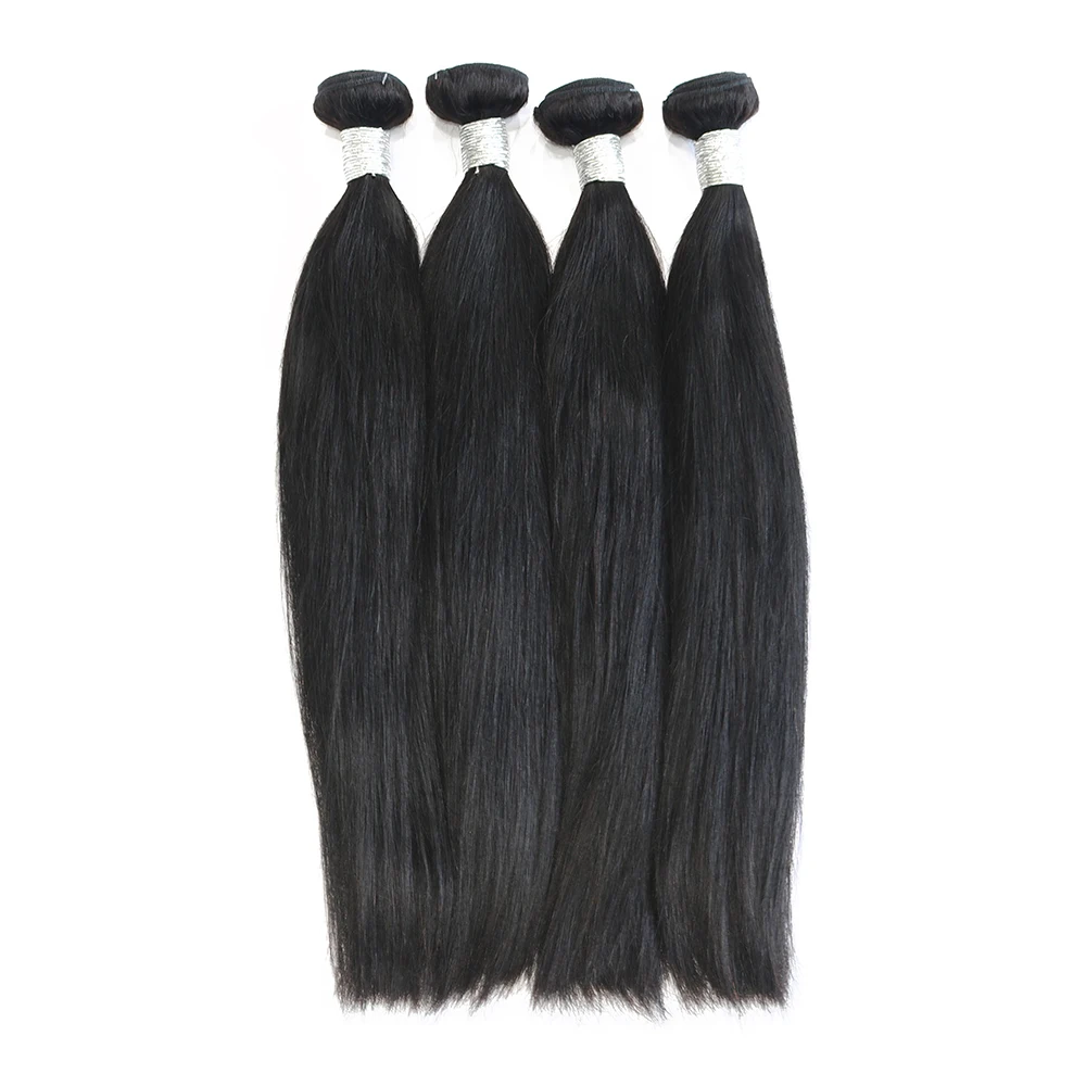 

Straight virgin hair wigs weave brazilians bundles human hair with closure yexin