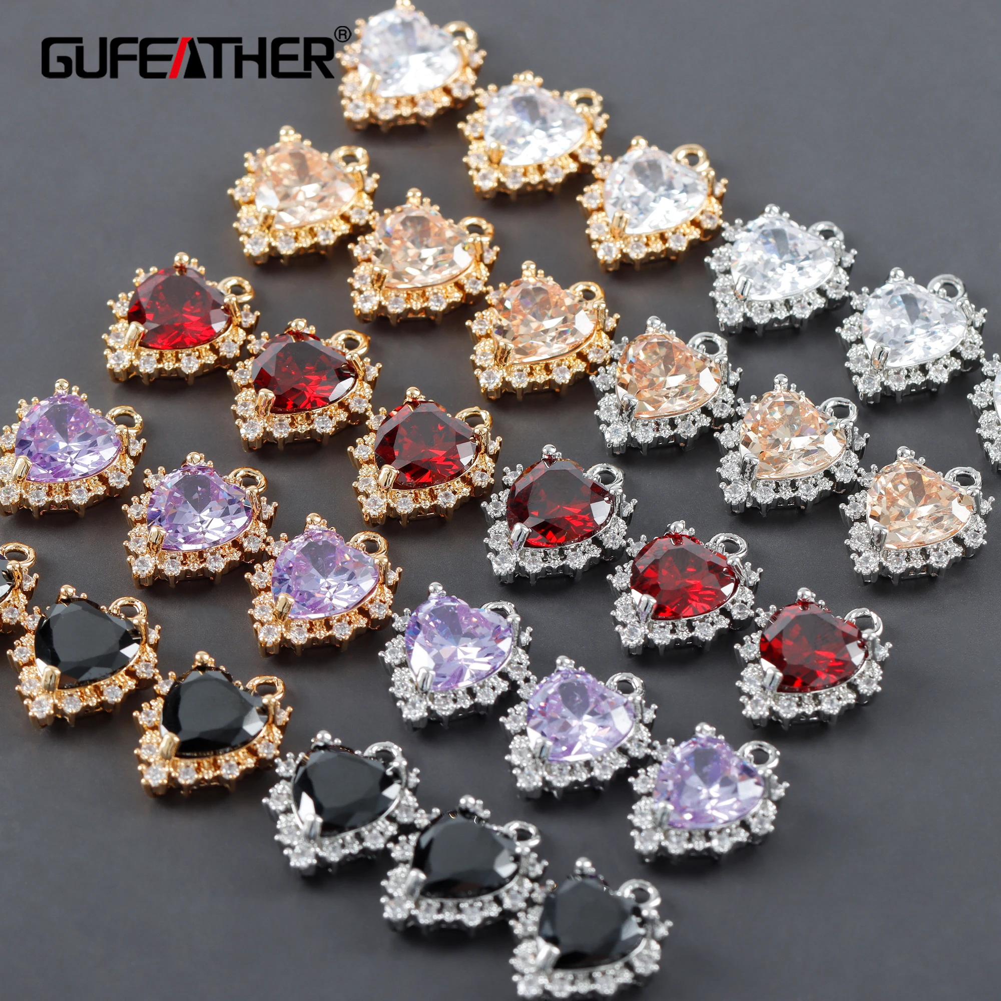 

M1085 jewelry accessoriespass REACHnickel free18k gold rhodium platedcopperzircon pendantmaking findings6pcs/lot