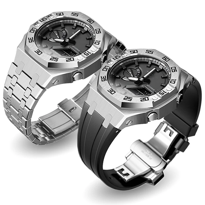 

New GEN 4TH Update Watch Case Band Stainless Steel Watch Case Metal Bezel For Casio G-Shock GA2100