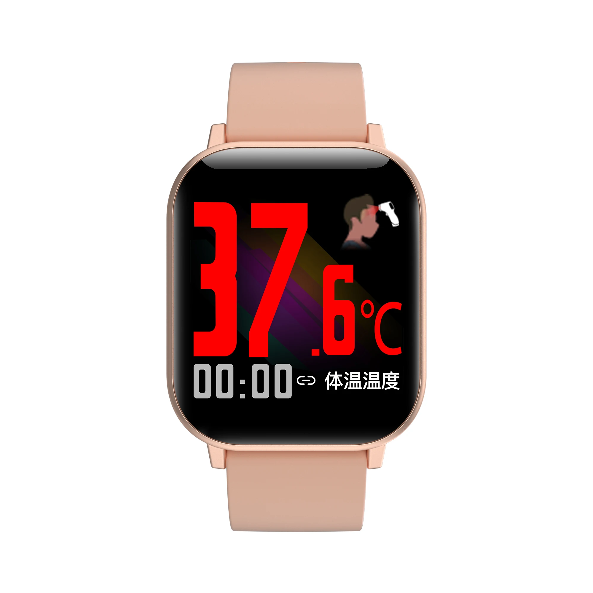 

smartwatch ip68 T58 touch screen smart watch Apply to Apple Watch oxygen reloj inteligente fitness band girls watch, Black silver golden