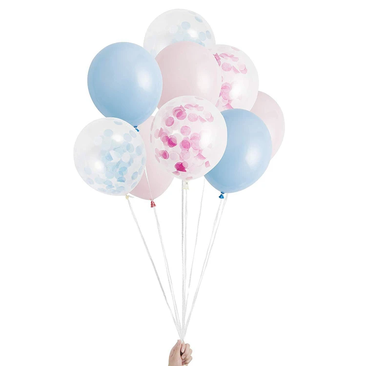 12 Inch Boy Or Girl Confetti Latex Balloon Gender Reaveal Ballon Set ...