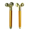 New Gold 24k 3D Electric Face Roller Massage lifting Stick Energy Beauty Bar Instrument Thin Massager