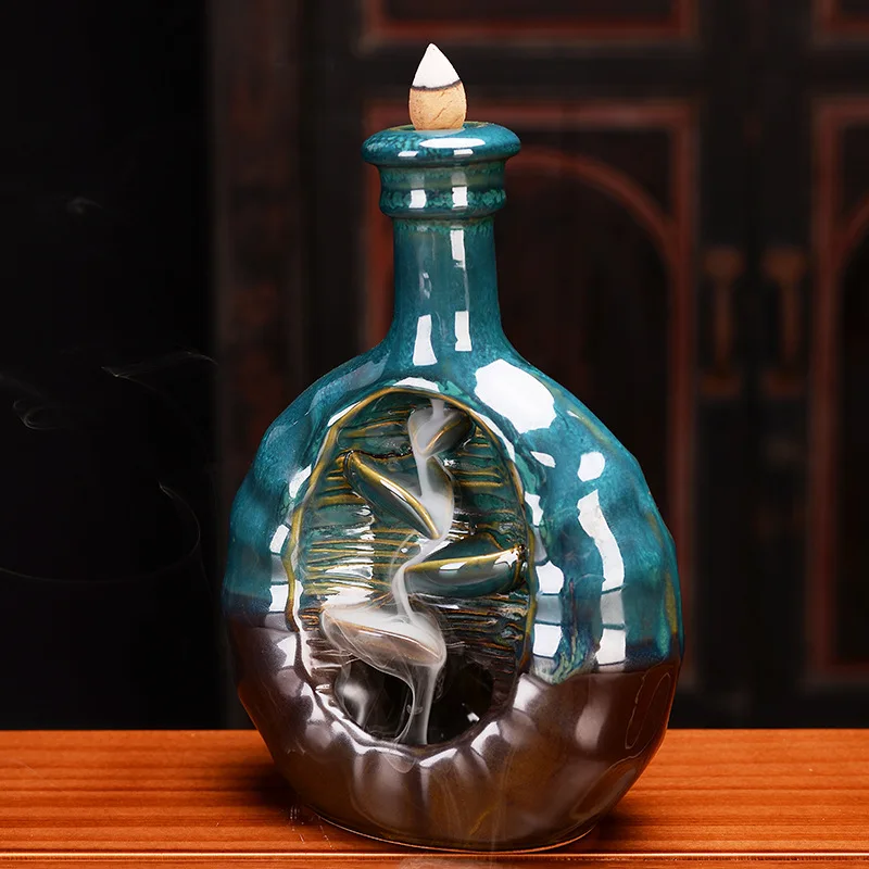 New Wine Bottle Backflow Incense Burner Ceramic Incense Holders