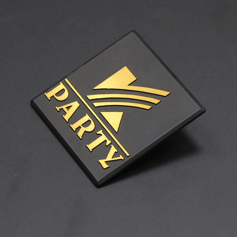 Custom Die-casting Aluminum Logo Diamond Cut Nameplate Gold Anodized