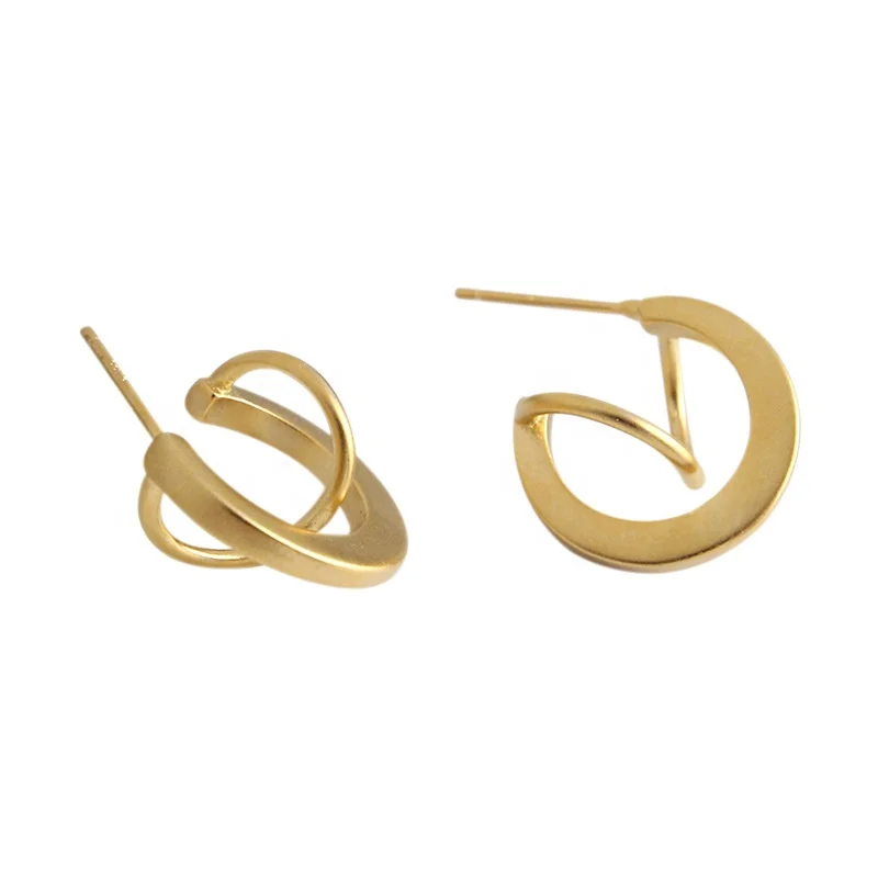 

2021 Best Selling Ins 925 Sterling Silver French Gold Chic O Shaped Hoop Earrings Chunkey Hoops Geometrical Minimalist Jewelry