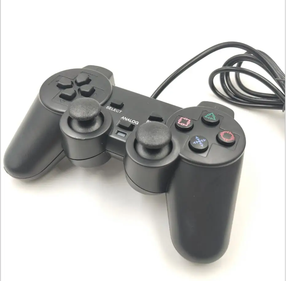 

Black Wired Controller For PS2 Dual Vibration Joystick Gamepad, Black transparent color