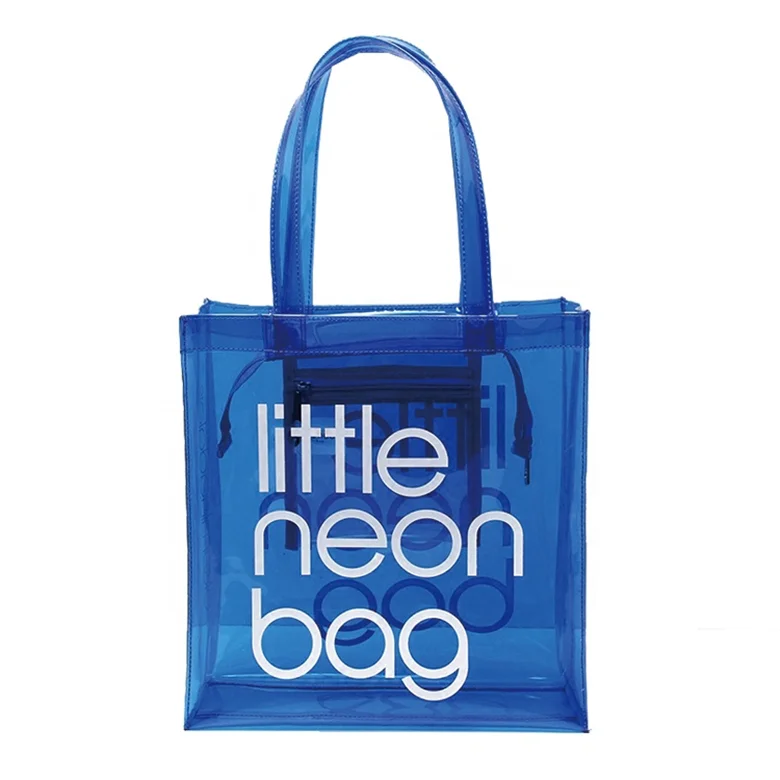 Custom Logo Fashion Handbag Vinyl Pvc Shopping Bag Little Neon Bag ...