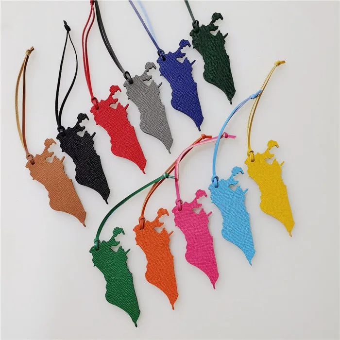 

Promotional Leather Map of Bahrain Handbag Charm Keychain Pendant