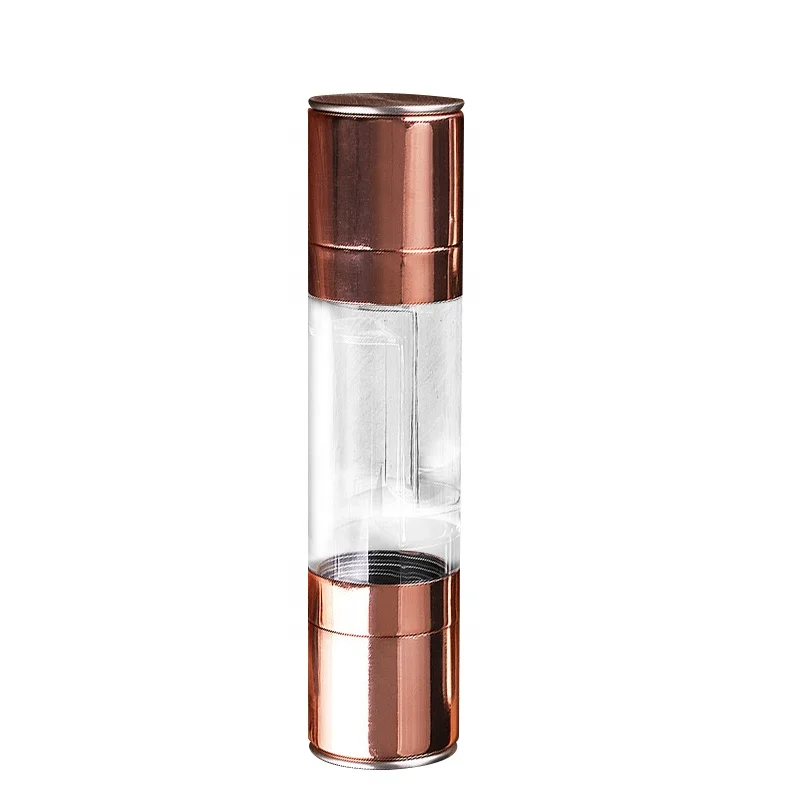 

Professional Stainless Steel Salt And Pepper Mill Grinder Double-Head Manual Spice Sauce Grinder Household Kitchen Accessories, Sliver /rose / customized color
