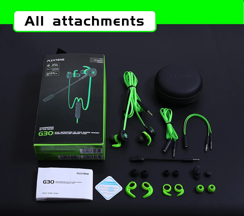 PLEXTONE G30 3.5mm PC Gaming Computer Headphones In-Ear Stereo Bass Noise Cancelling Earphone with Mic for Gamer Sport Earphone - ANKUX.COM