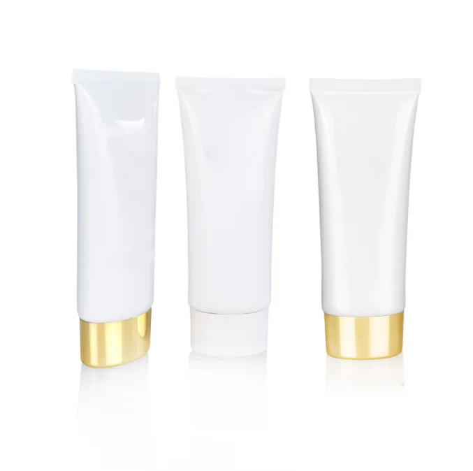 

White 100g flat tube PE plastic cosmetic tube 100ml facial cleanser body lotion bottle