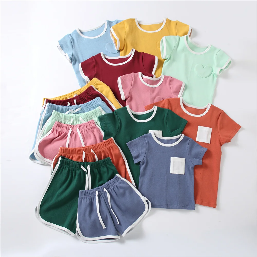 

Custom made kids short sleepwear sets children cotton nightwear girls' and boy's pyjama pajamas