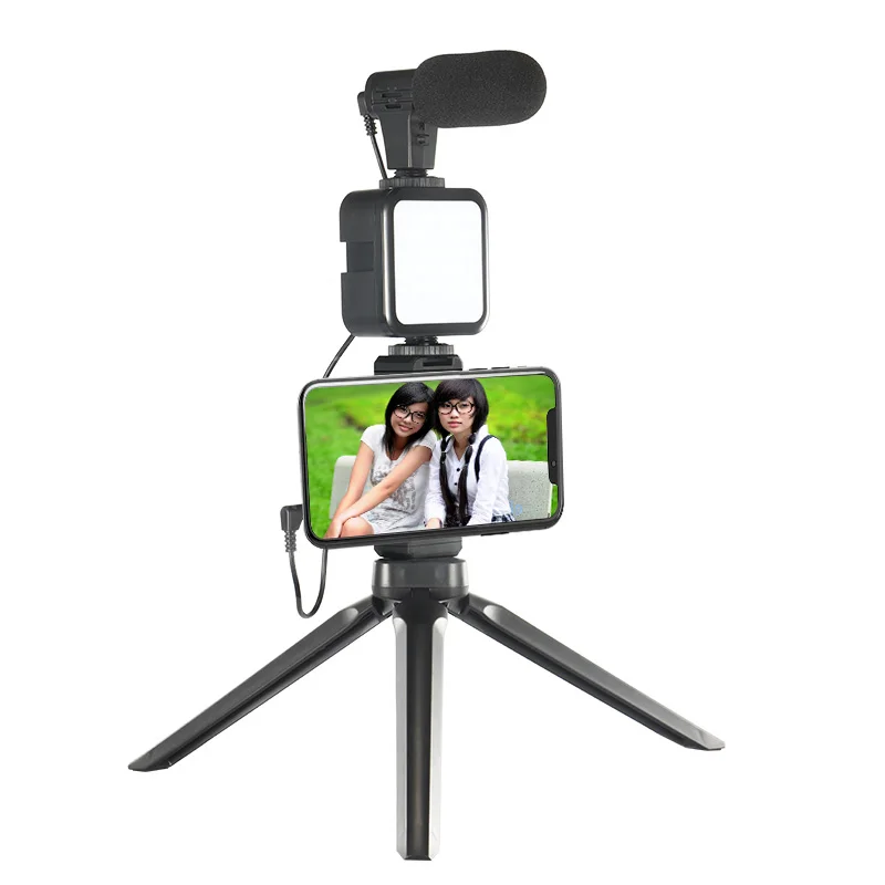 

Sample Free selfie mobile lighting phone vlog led video light kit streaming microphone kit tripod vlogging kit