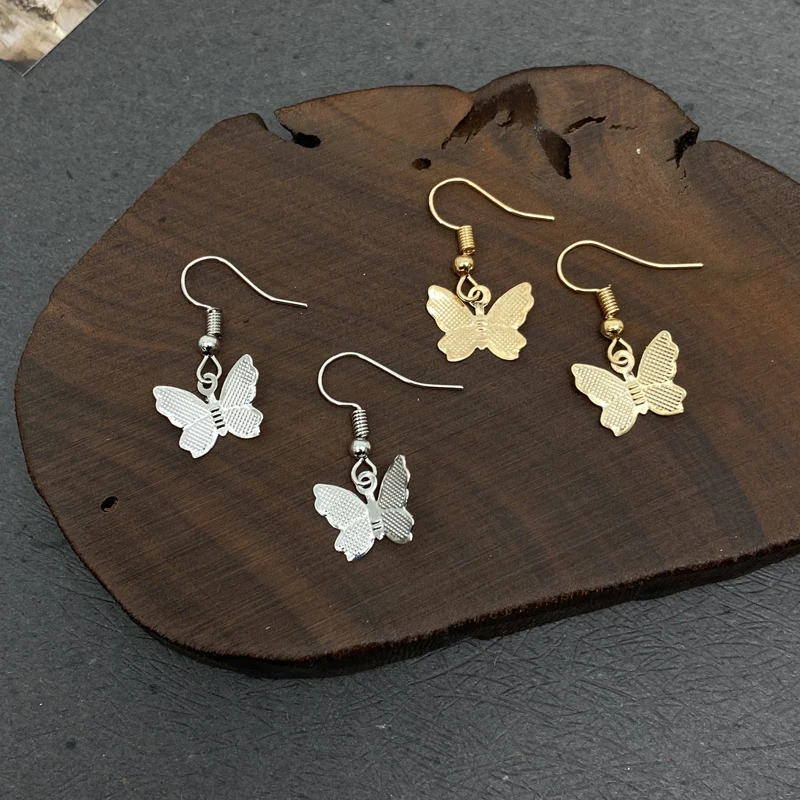

Gold Silver Color Metal Hook Butterfly Drop Earrings Fashion Handmade Women Butterfly Dangle Earrings