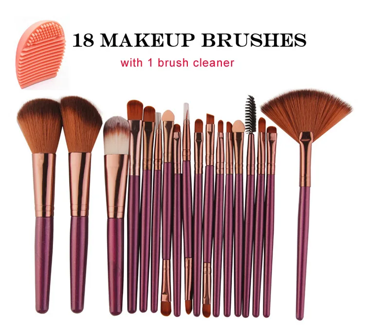 

Professional 18 pcs Large Champagne Makeup Brush Set Customized Eco Friendly Makeup Brush Set