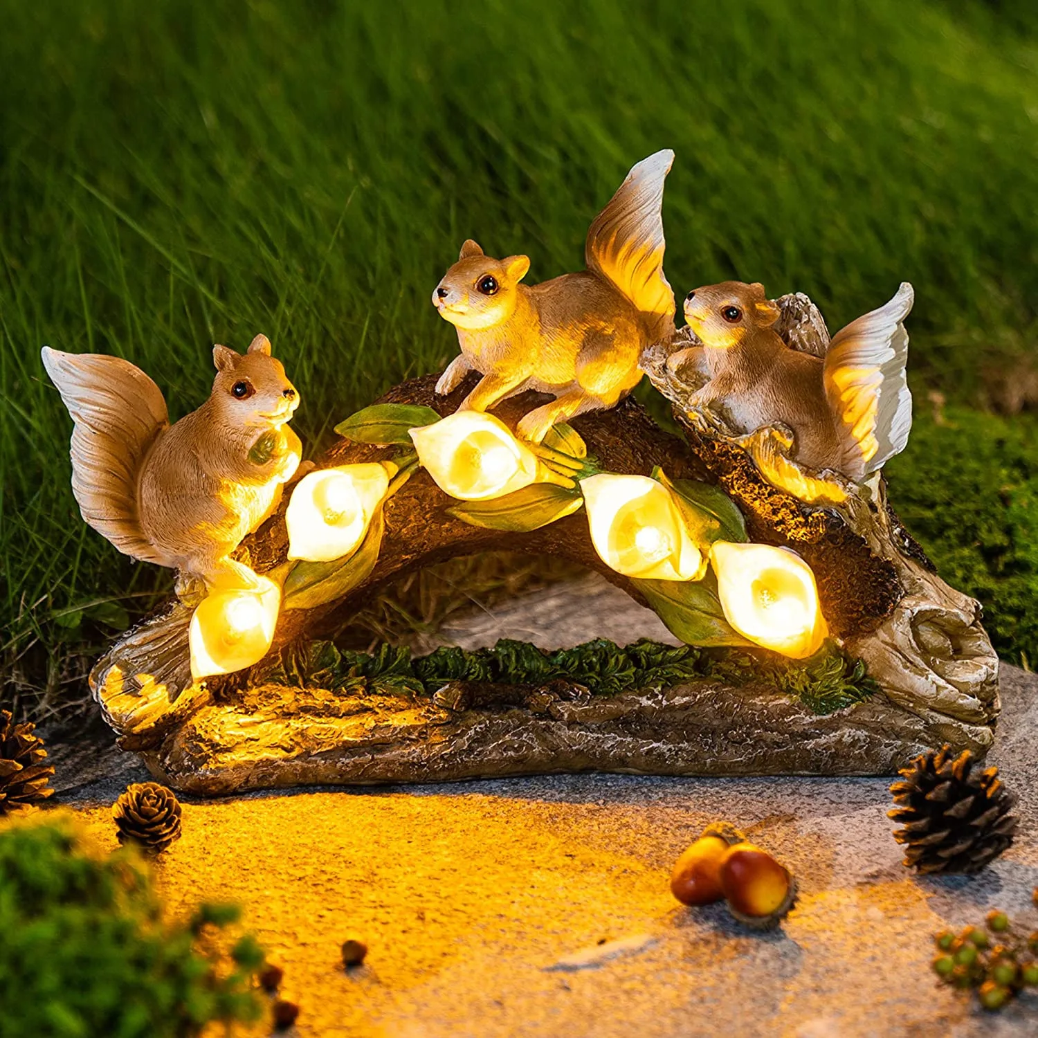 

Garden ornament solar garden statue squirrel solar powered lights animal figure for yard lawn home decoration gift